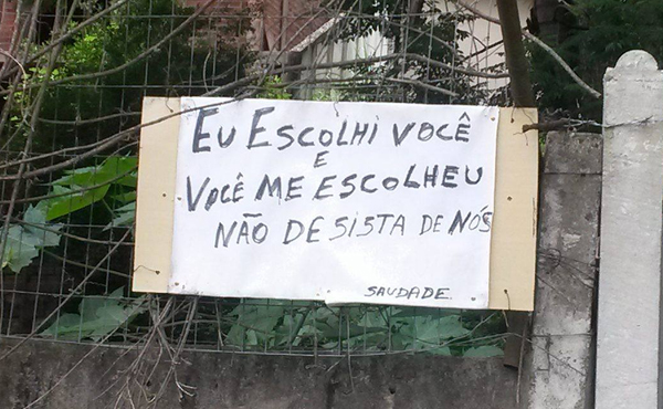 Eu escolhi você e você me escolheu, não desista de nós