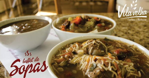 Buffet de Sopas na Panificadora Vila Velha 