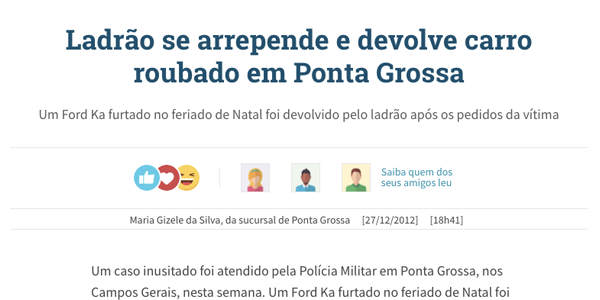 Ladrão arrependido devolveu carro roubado em Ponta Grossa