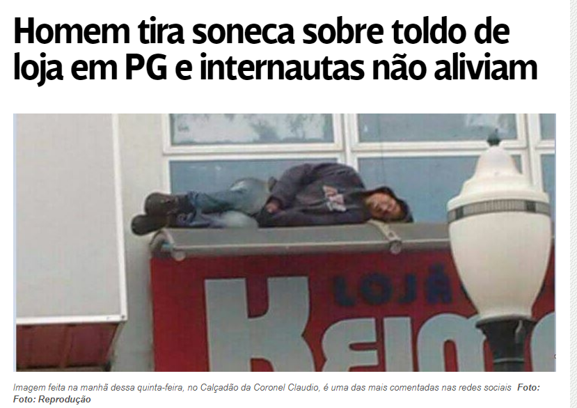 Homem dormindo no toldo do Keima em Ponta Grossa