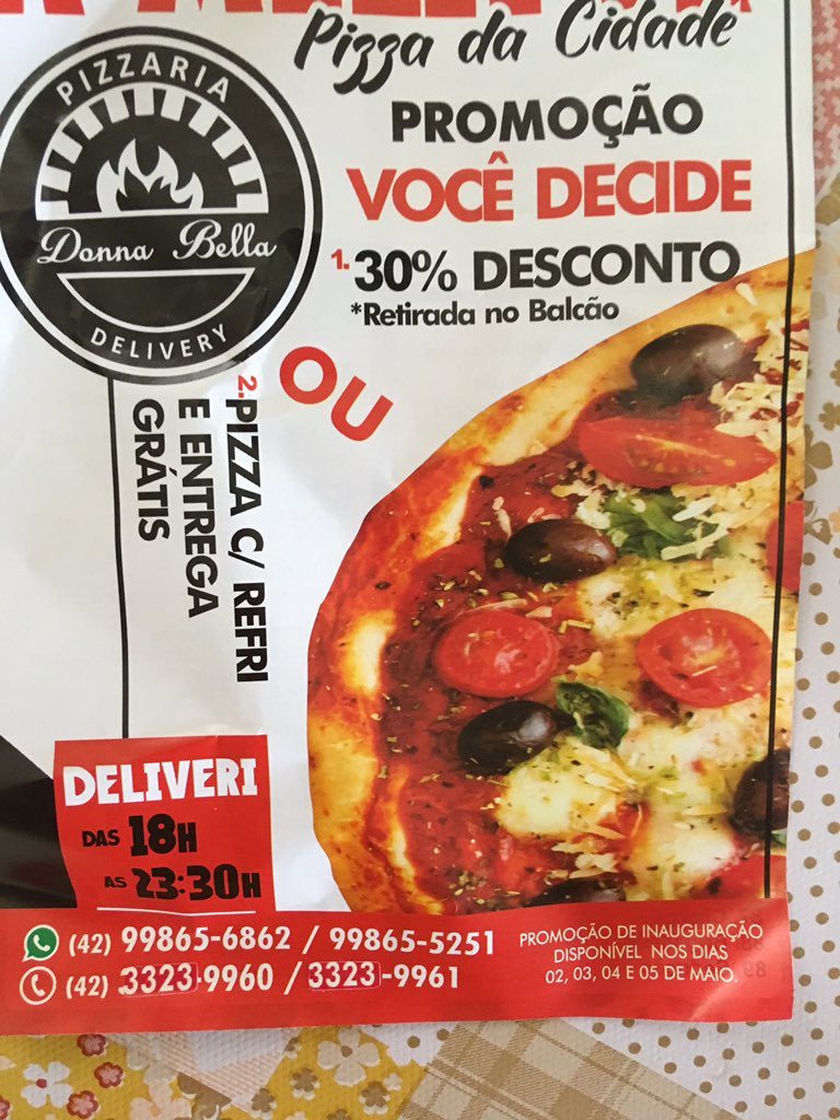 Pizzaria Donna Bella em Ponta Grossa e ocriou o cardápio com as gírias ponta-grossenses