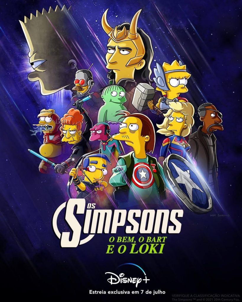 Pôster para o novo curta de Os Simpsons com tema da Marvel já disponível