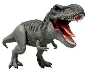 Jurassic World Dinossauro de Brinquedo Rebirth T-Rex Mordida Destruidora para crianças a partir de 4 anos
