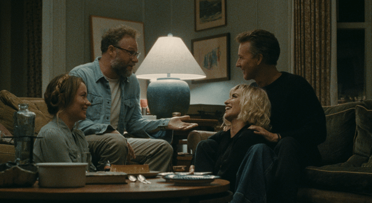 Seth Rogen, Penélope Cruz e Edward Norton integram o elenco de O Convite, sucesso nos cinemas brasileiros. Foto: Divulgação/O2 Play.