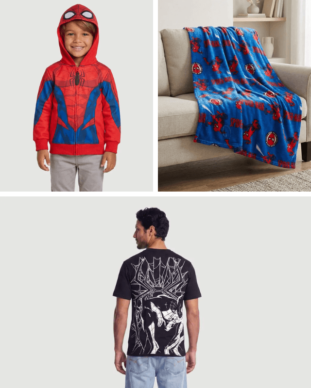 Inspirada no novo filme “Homem-Aranha: Um Novo Dia”, a coleção reúne mais de 35 produtos, incluindo roupas masculinas e infantis, calçados, peças combinando para pais e filhos, jogos de cama, almofadas, mantas e outros itens para o lar.